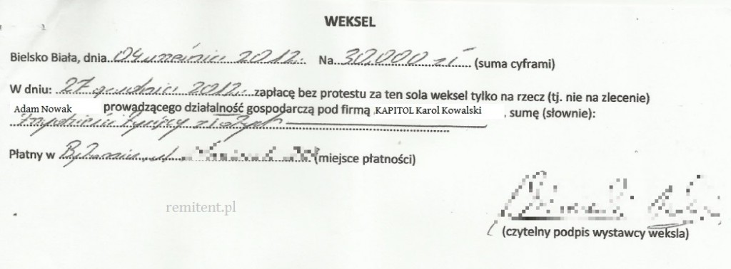 weksel remitent